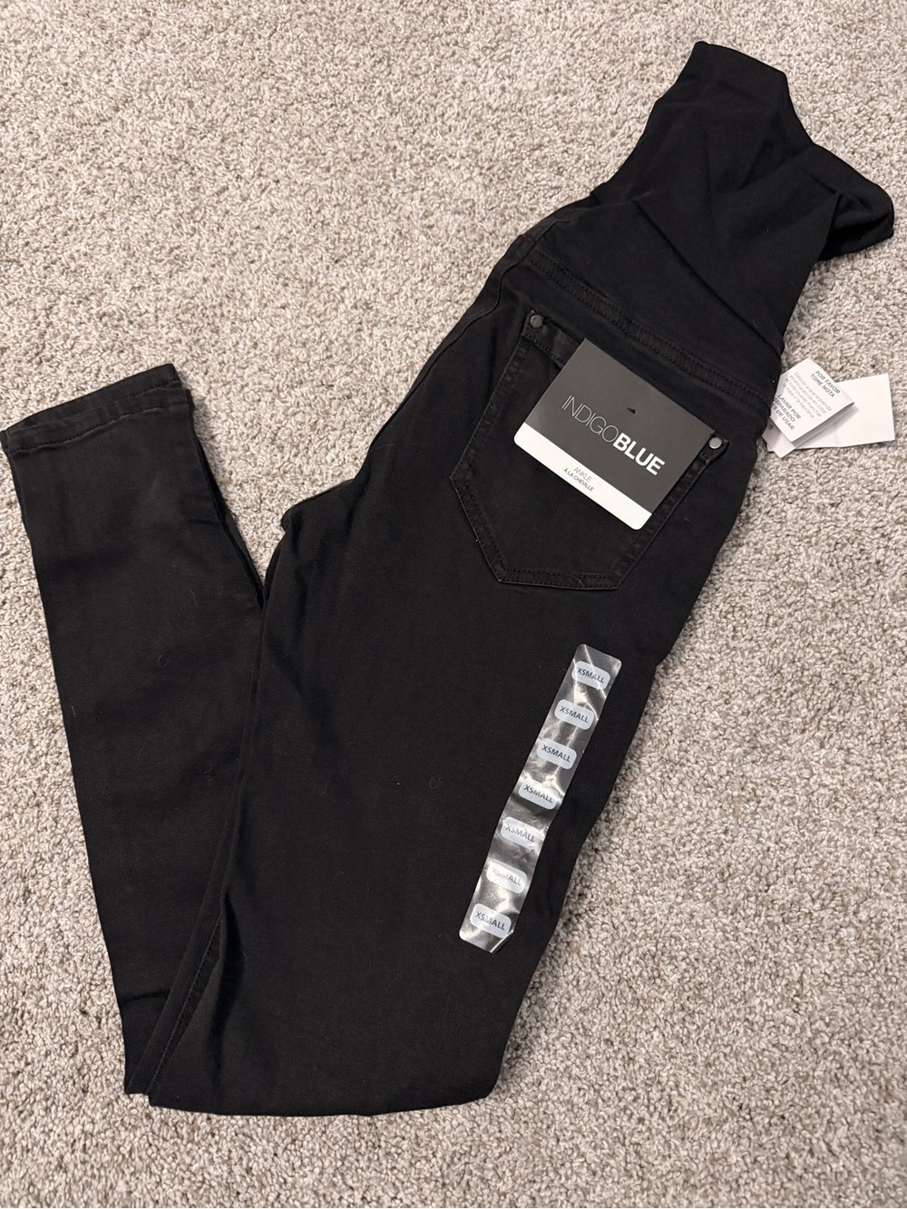 Indigo Blue Black Stretch Maternity Jeggings